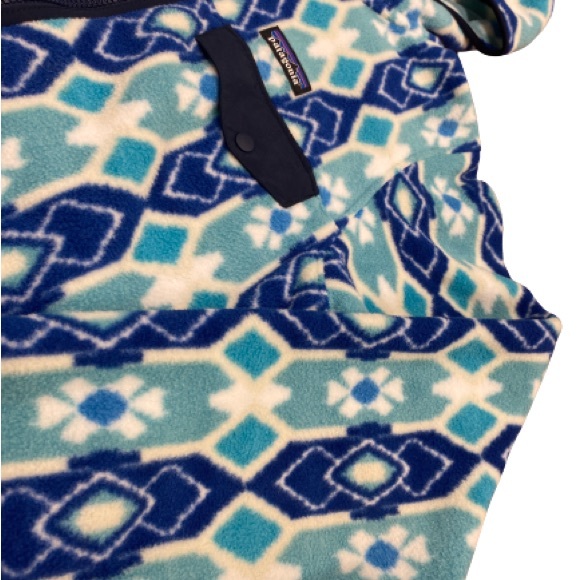 PATAGONIA Synchilla Med Full Zip Fleece Hooded Jacket Aztec Tribal RARE EUC - Picture 3 of 11